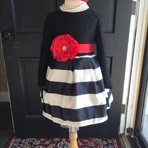 Girls Christmas special occasion dress lace satin